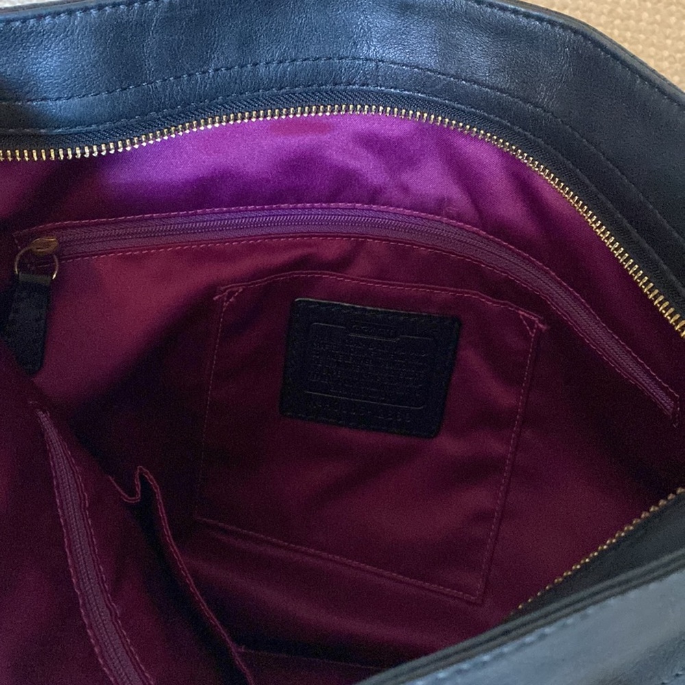 Vintage Authentic Coach Women's Leather Large Zoe Shoulder Bag - Picture 10 of 13